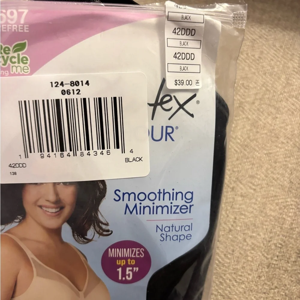 Playtex 18 Hour Smoothing Minimizer Wirefree Bra - Black #4697 Sz 4697